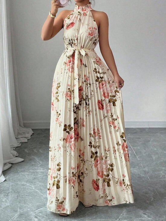 Dresses & Skirts - Multicolor Boho Women's Sleeveless V-Neck Flare Hem Printed Dress